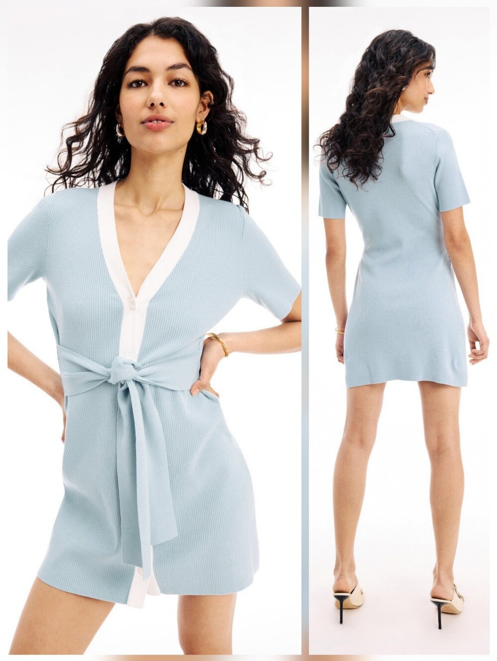 Toccin Front V-Neck T Shirt Dress V-Neck Short Sleeve Front But Size XL